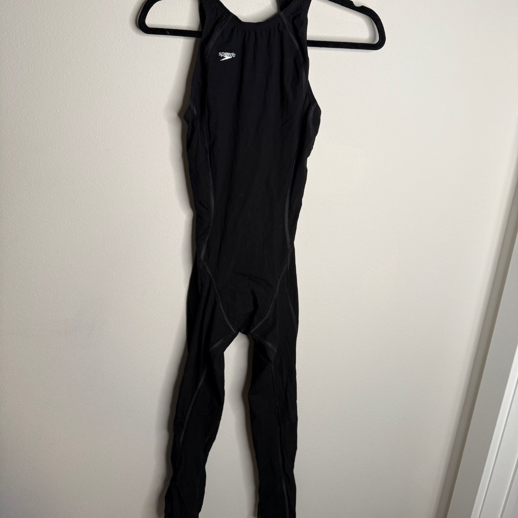 Speedo Women's Black Swim Close Back Nylon Bodysuit - Size M Medium